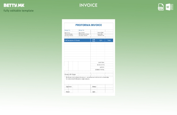 Модерен стилски примерок за шаблон за профактура